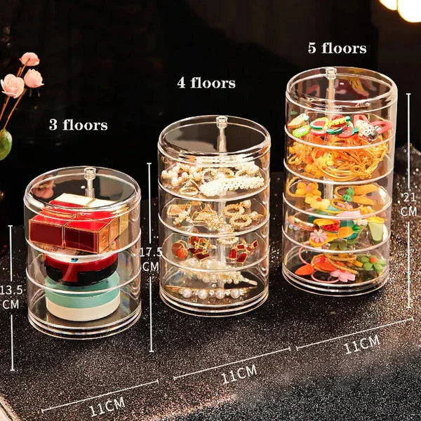 Multi Purpose layer jewellery organizer - Acrylic rotating organizer Myle Cart