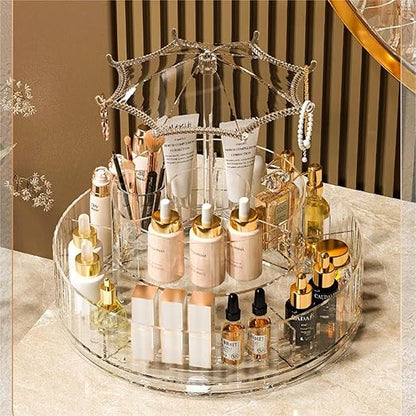 360 Turntable Rotating Makeup Organizer Rack for Perfume Skincare Lipsticks Lotion