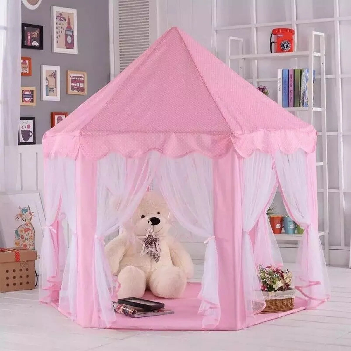 Kids Princess Castle Tent House Pakistan | Indoor Play Tent with Curtains