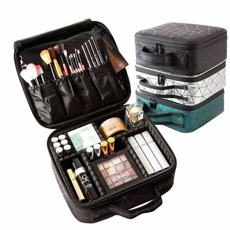 Cosmetic travel pouch water resistant lightweight compact