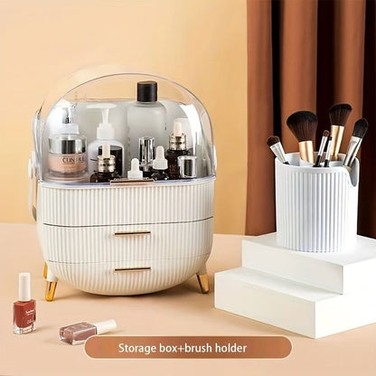 Large Capacity Cosmetic Organizer With Brush Holder