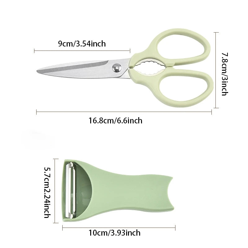 Stainless Steel Scissors and peeler set Myle Cart