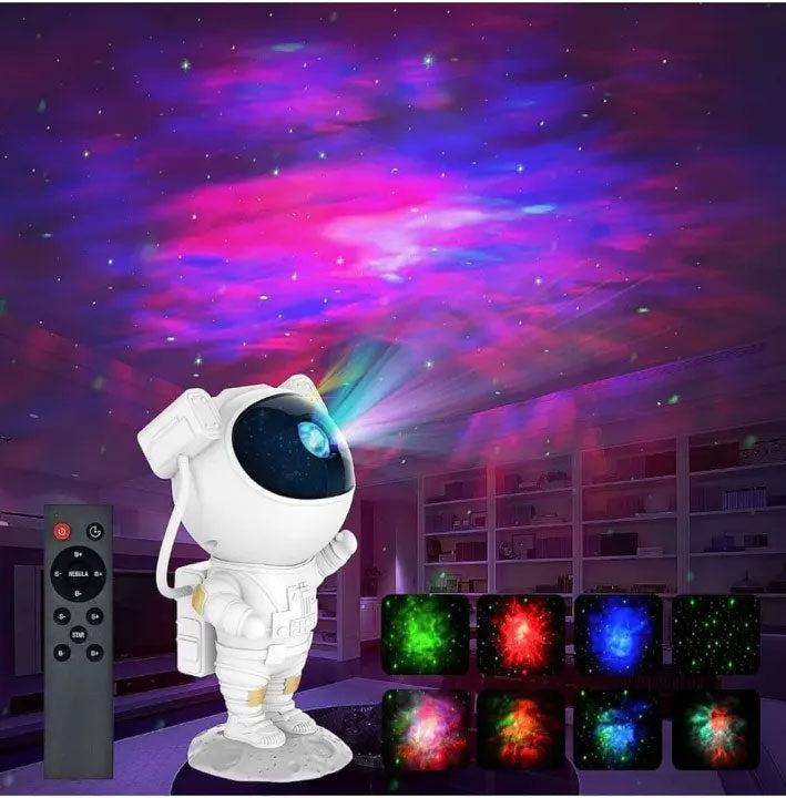 Astronaut shaped galaxy projector night light with remote control