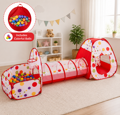 3-in-1 Kids Playhouse Tunnel Tent Pakistan | Indoor Outdoor Play Tent