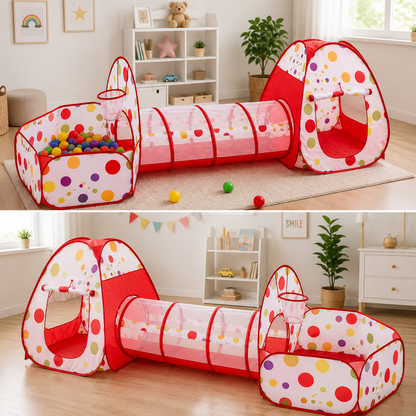 3-in-1 Kids Playhouse Tunnel Tent Pakistan | Indoor Outdoor Play Tent
