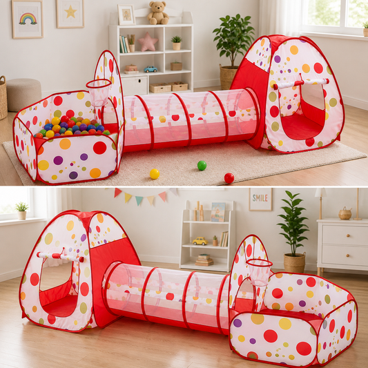 3-in-1 Playhouse Tunnel Tent for Kids