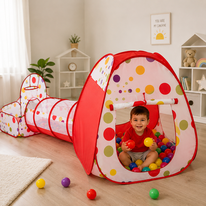 3-in-1 Kids Playhouse Tunnel Tent Pakistan | Indoor Outdoor Play Tent