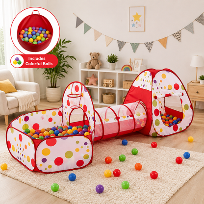 3-in-1 Kids Playhouse Tunnel Tent Pakistan | Indoor Outdoor Play Tent