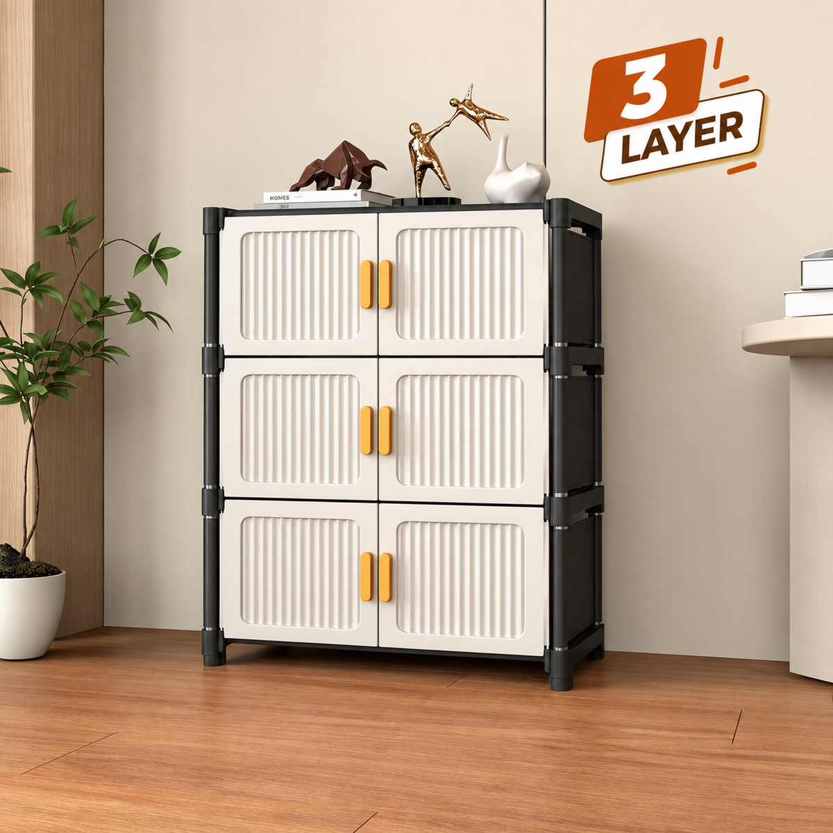 Modular Dustproof Shoe Storage Cabinet — Stackable & Customisable