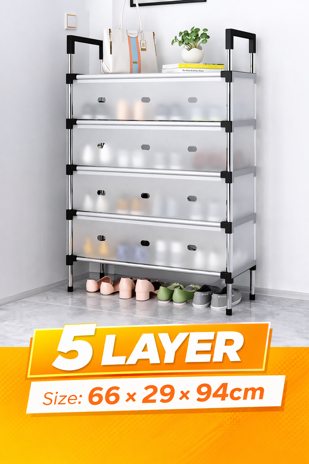 Multi-Layer Dustproof Shoe Rack — Space-Saving Home Organizer
