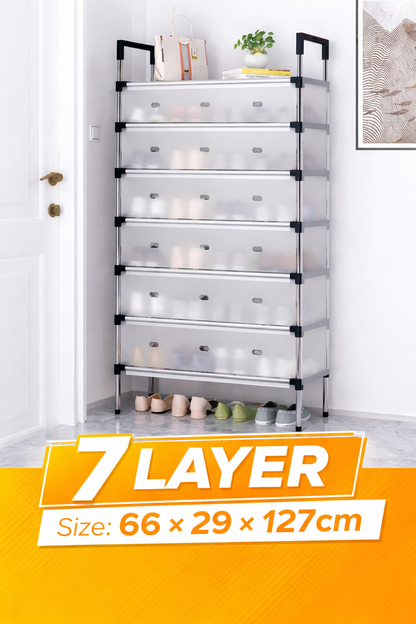 Multi-Layer Dustproof Shoe Rack — Space-Saving Home Organizer