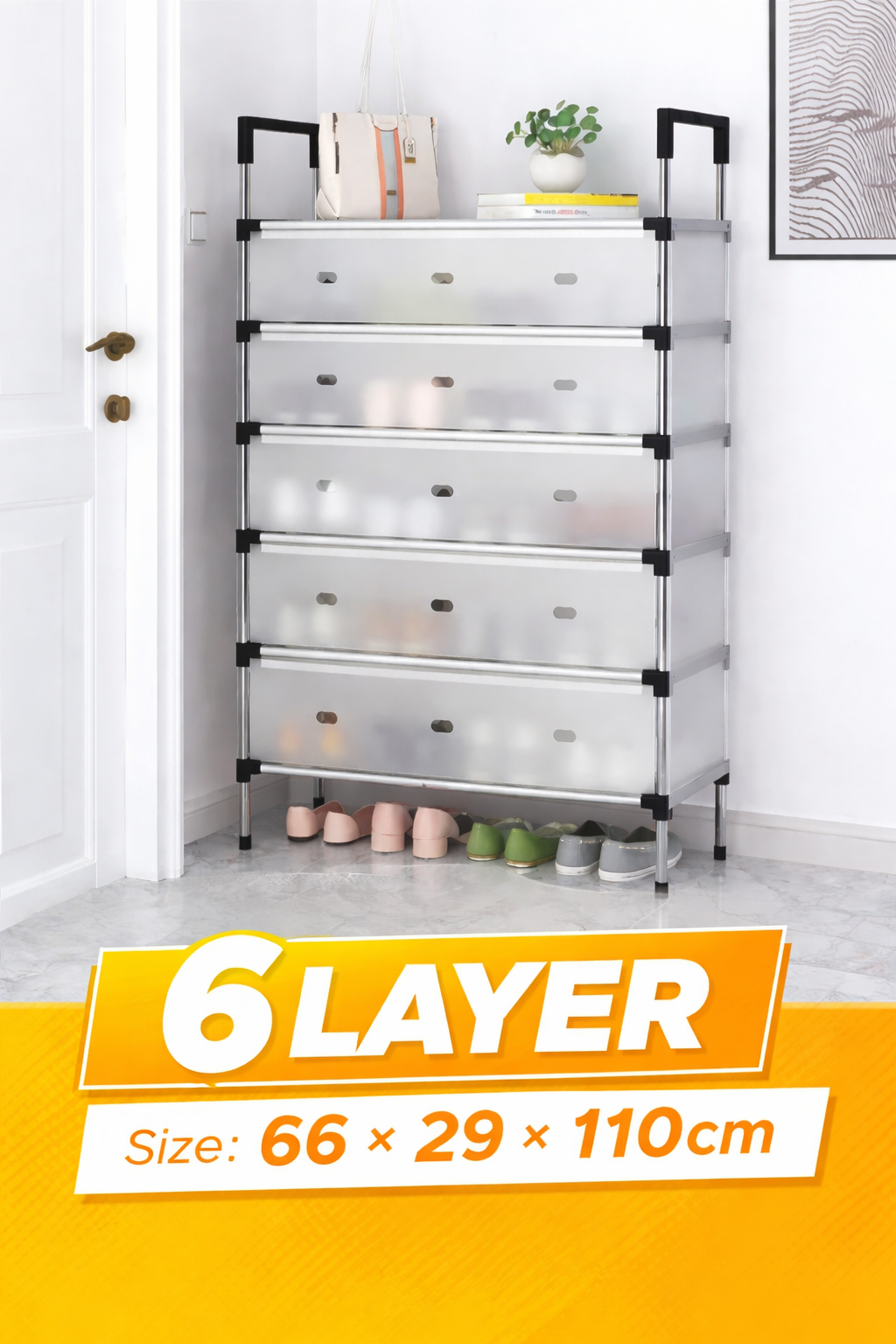 Multi-Layer Dustproof Shoe Rack — Space-Saving Home Organizer