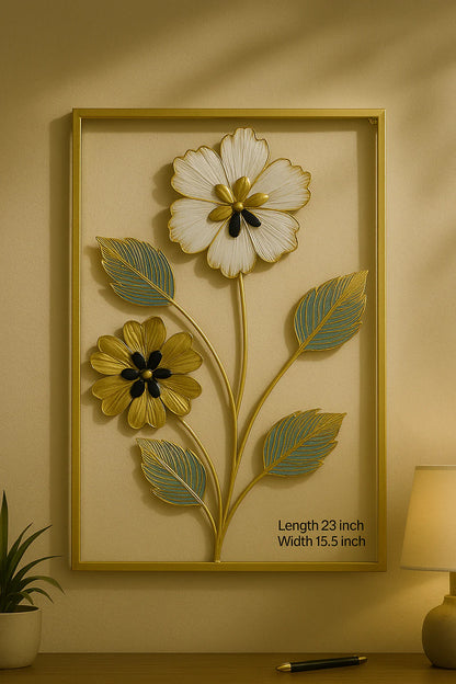 3D Metal Flower Frame Wall Art