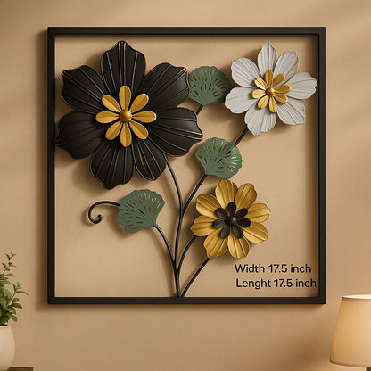 3D Metal Flower Frame Wall Art