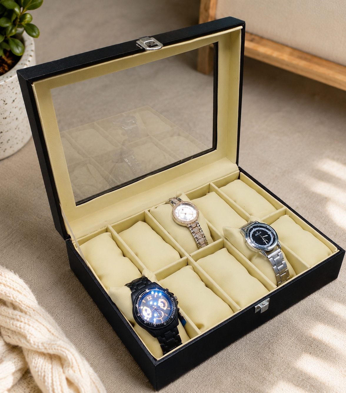Watch & Jewellery Organizer Box | Premium Leather | 3 to 24 Grid Options