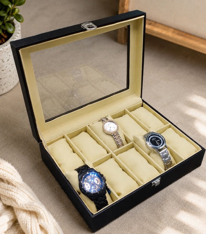 Watch & Jewellery Organizer Box | Premium Leather | 3 to 24 Grid Options