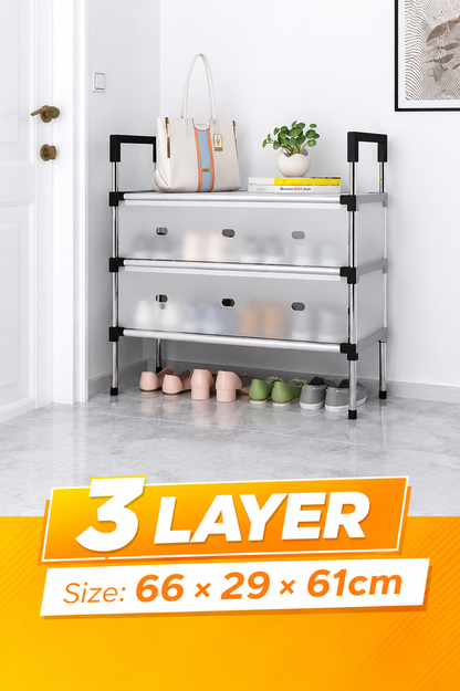 Multi-Layer Dustproof Shoe Rack — Space-Saving Home Organizer