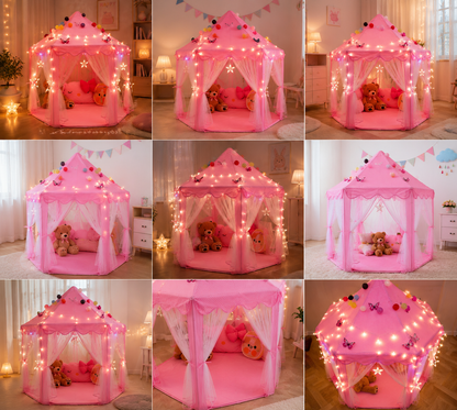 Kids Princess Castle Tent House Pakistan | Indoor Play Tent with Curtains