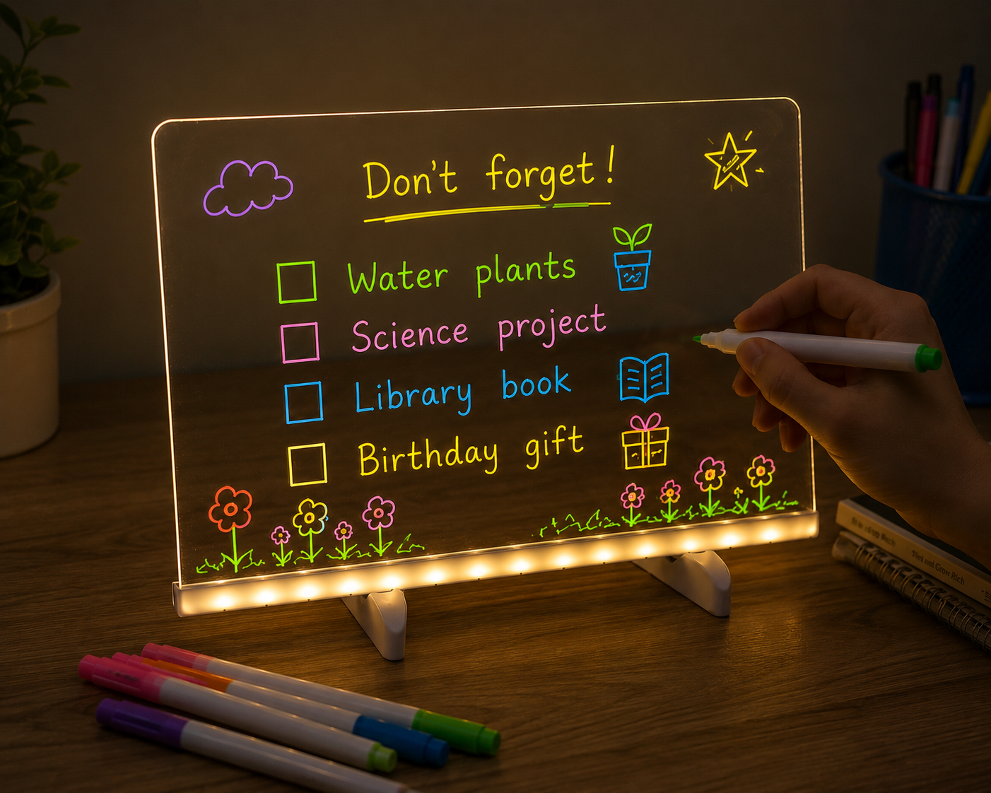 GlowBoard™ Acrylic LED Planner & Message Board