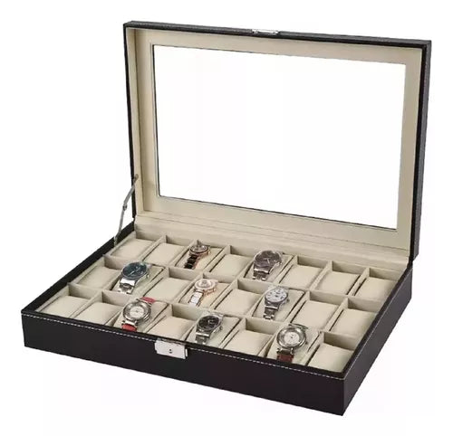 24 grid Watch organizer in best quality leather material.