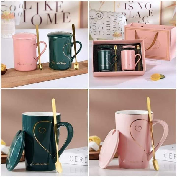 Heart holder couple mug set Myle Cart