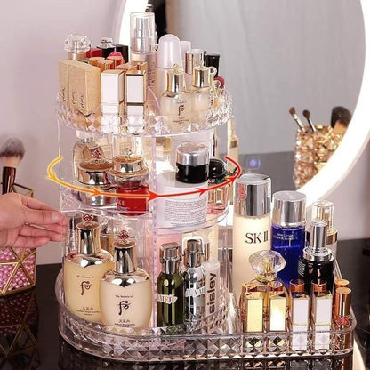 360 degree rotating cosmetic organizer with lipstick organizer tray Myle Cart