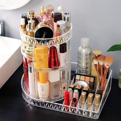 360 degree rotating cosmetic organizer with lipstick organizer tray Myle Cart