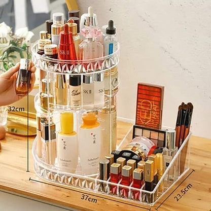 360 degree rotating cosmetic organizer with lipstick organizer tray Myle Cart