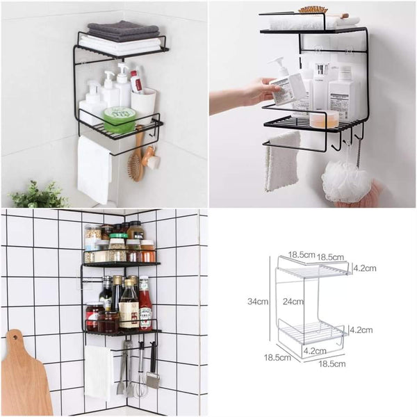 Double layer metallic multipurpose shelf for kitchen or bathroom Myle Cart