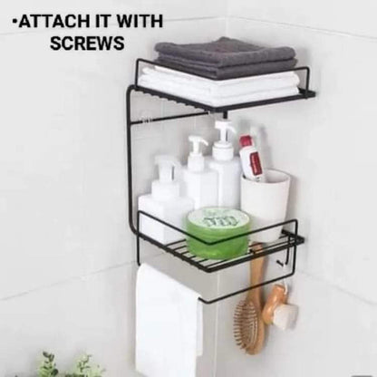 Double layer metallic multipurpose shelf for kitchen or bathroom Myle Cart