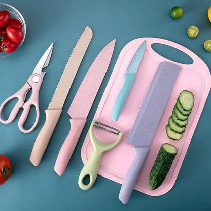 6 pieces colorful knife kitchen set Myle Cart