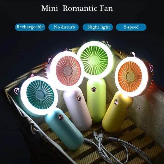 Portable led light fan rechargeable fan with led light Myle Cart