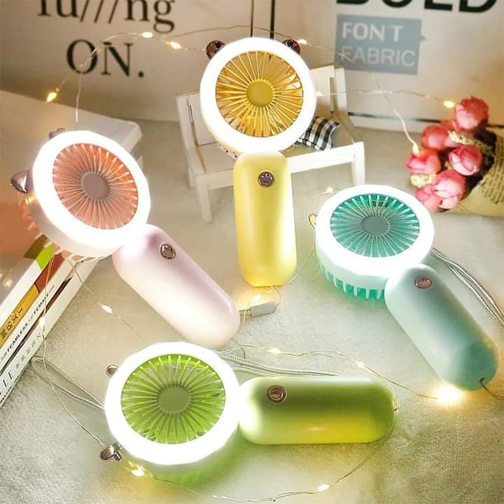 Portable led light fan rechargeable fan with led light Myle Cart