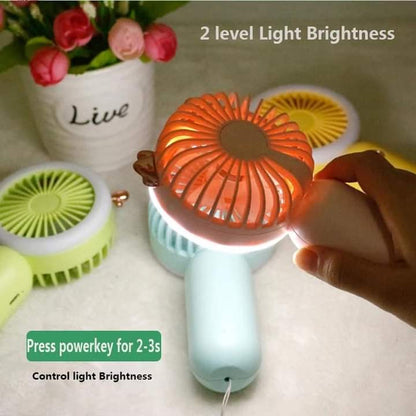 Portable led light fan rechargeable fan with led light Myle Cart