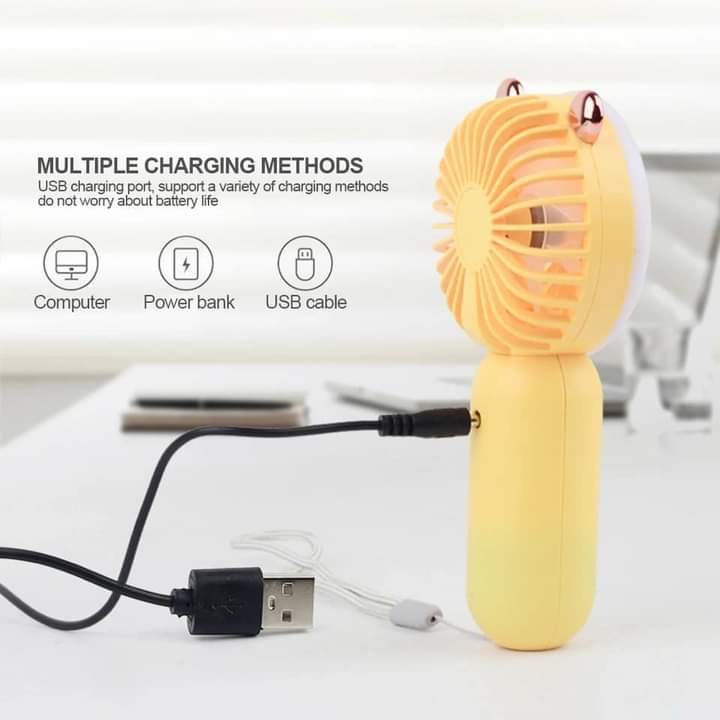 Portable led light fan rechargeable fan with led light Myle Cart