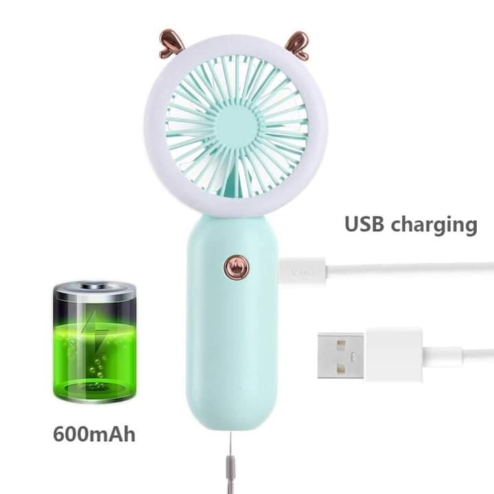 Portable led light fan rechargeable fan with led light Myle Cart