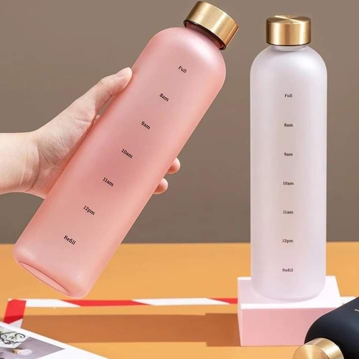 Motivational Reusable water bottle - Colorful plastic body bottle - One liter water Bottle Myle Cart