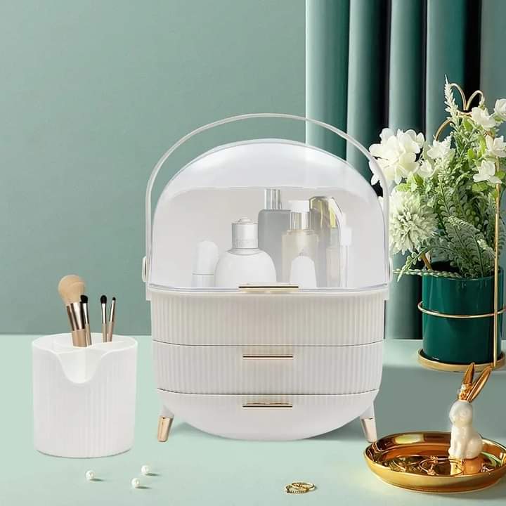 Large Capacity Cosmetic Organizer With Brush Holder