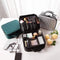 Premium double layer cosmetic organizer bag multi-compartment makeup pouch