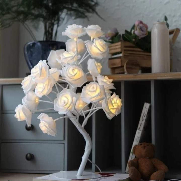 White Rose flower lamp Myle Cart