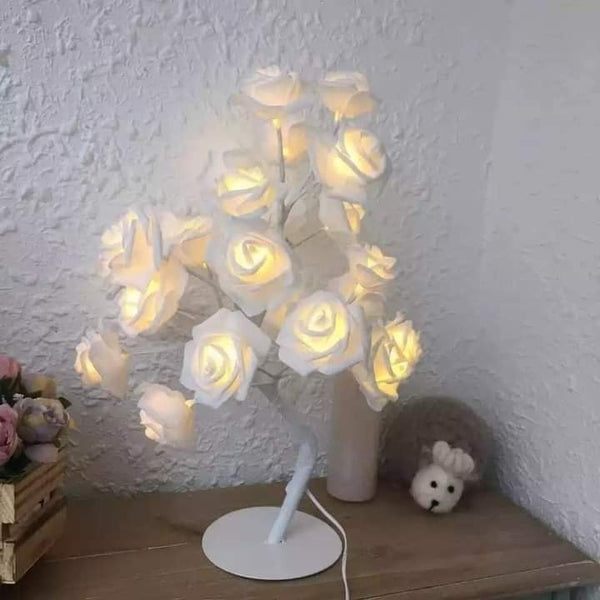 White Rose flower lamp Myle Cart