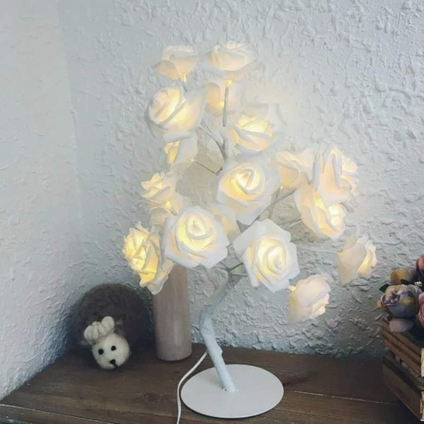 White Rose flower lamp Myle Cart