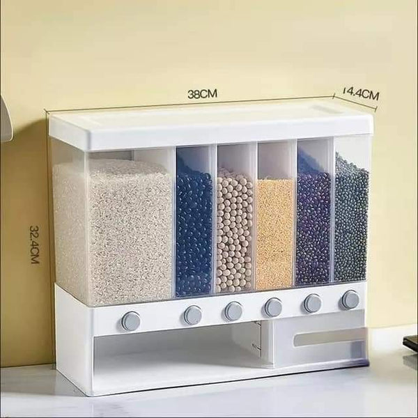 Grains and rice 10Kg wall mounted home sealed rice and grains storage container fine quality dry foods and cereal dispenser container Myle Cart