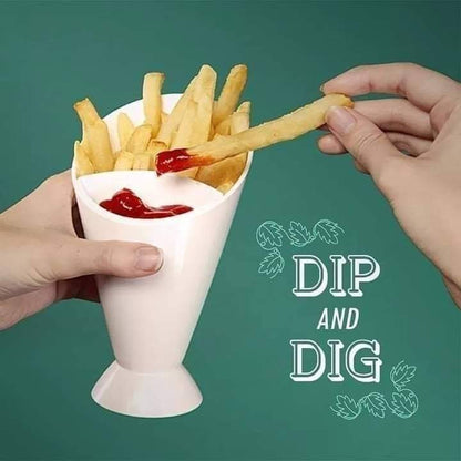 Fries cone holder with dipping cup Myle Cart