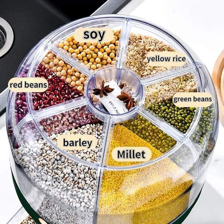 Six Grid rotating Grains container Myle Cart