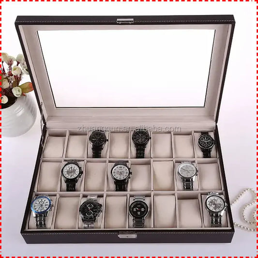 24 grid Watch organizer in best quality leather material.