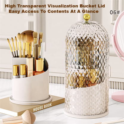 Luxury Diamond Pattern Rotating Brush Holder