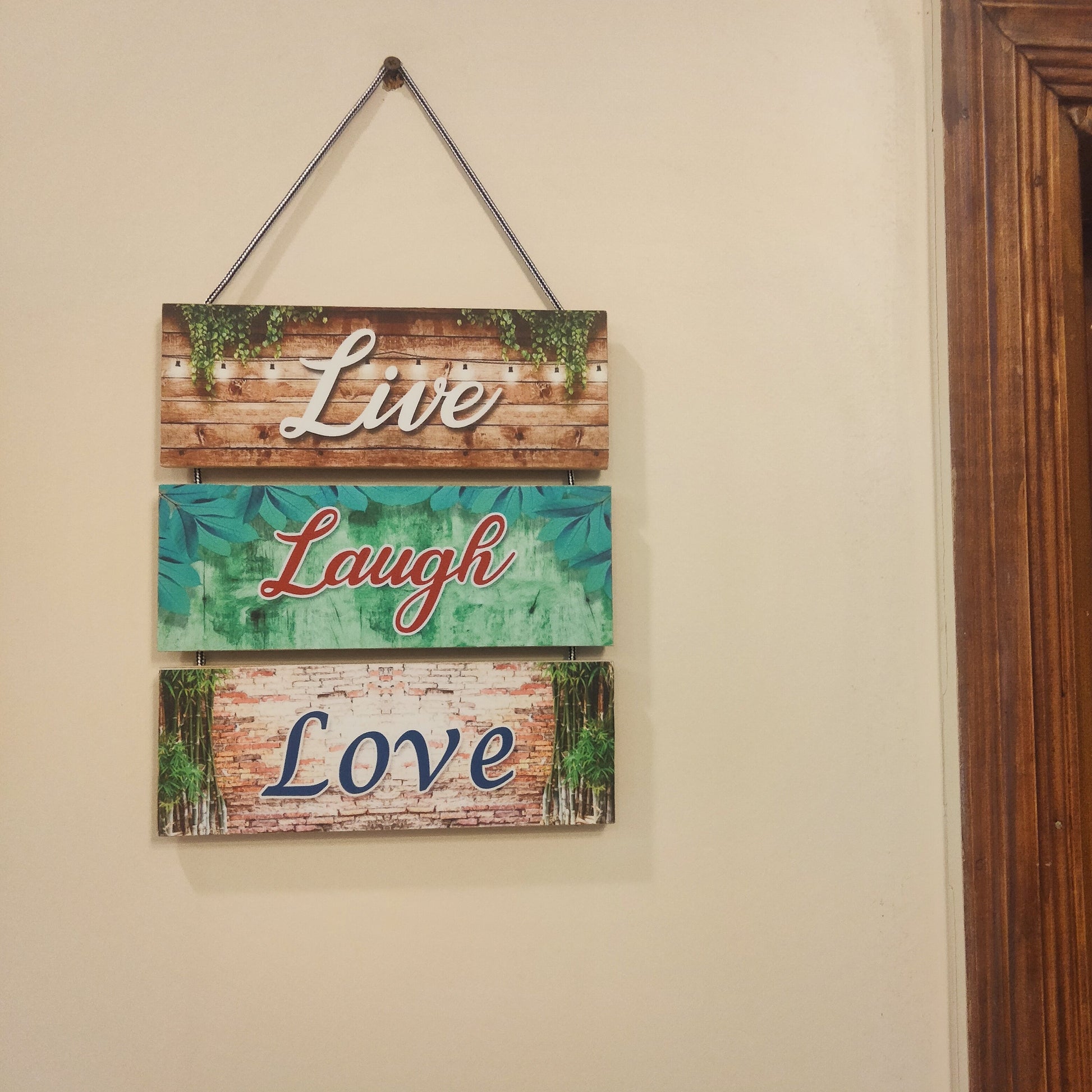 Wall decoration home love laugh wall quotation in house theme hanging