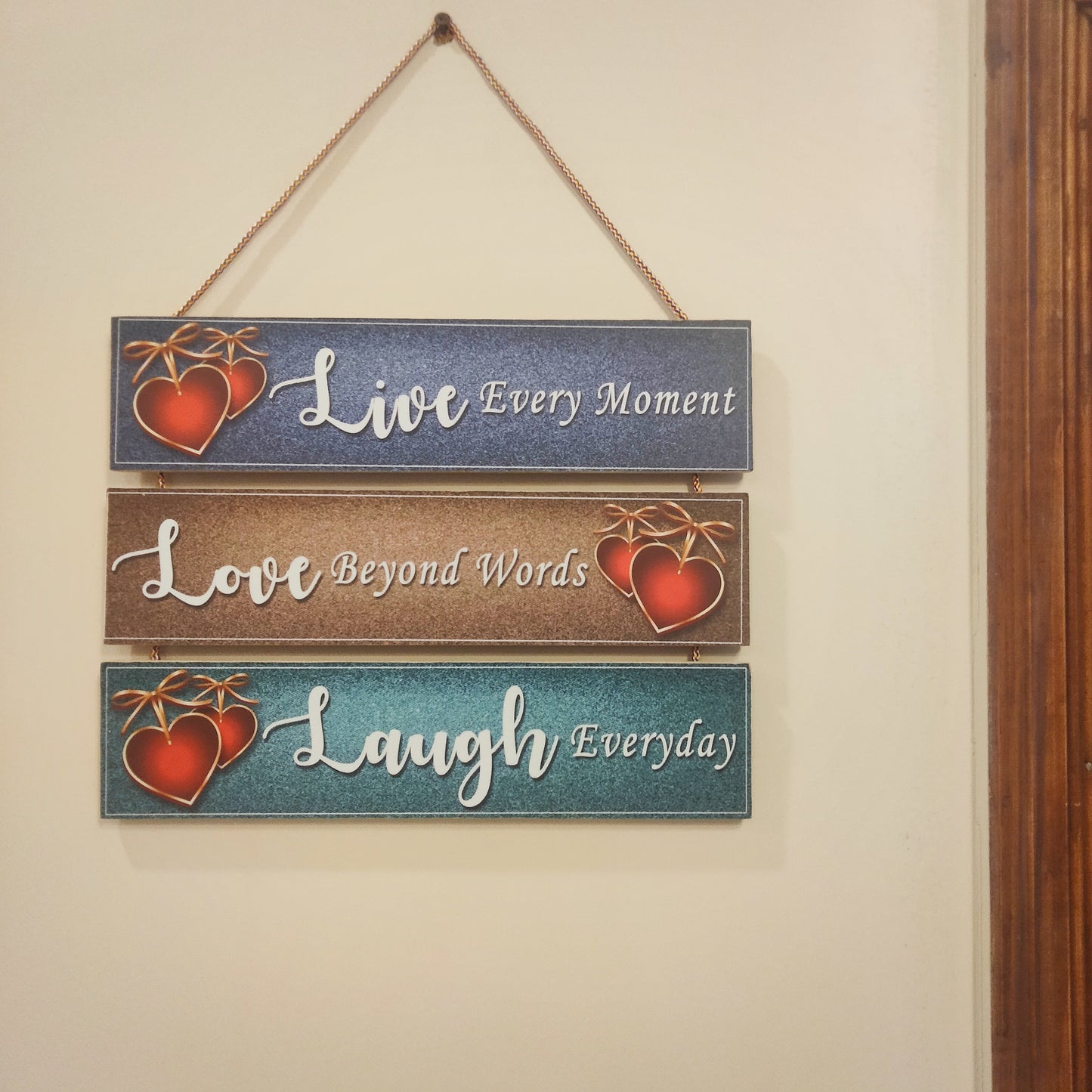 English quotation wall decoration hanging live laugh love quotation hanging in dark colors