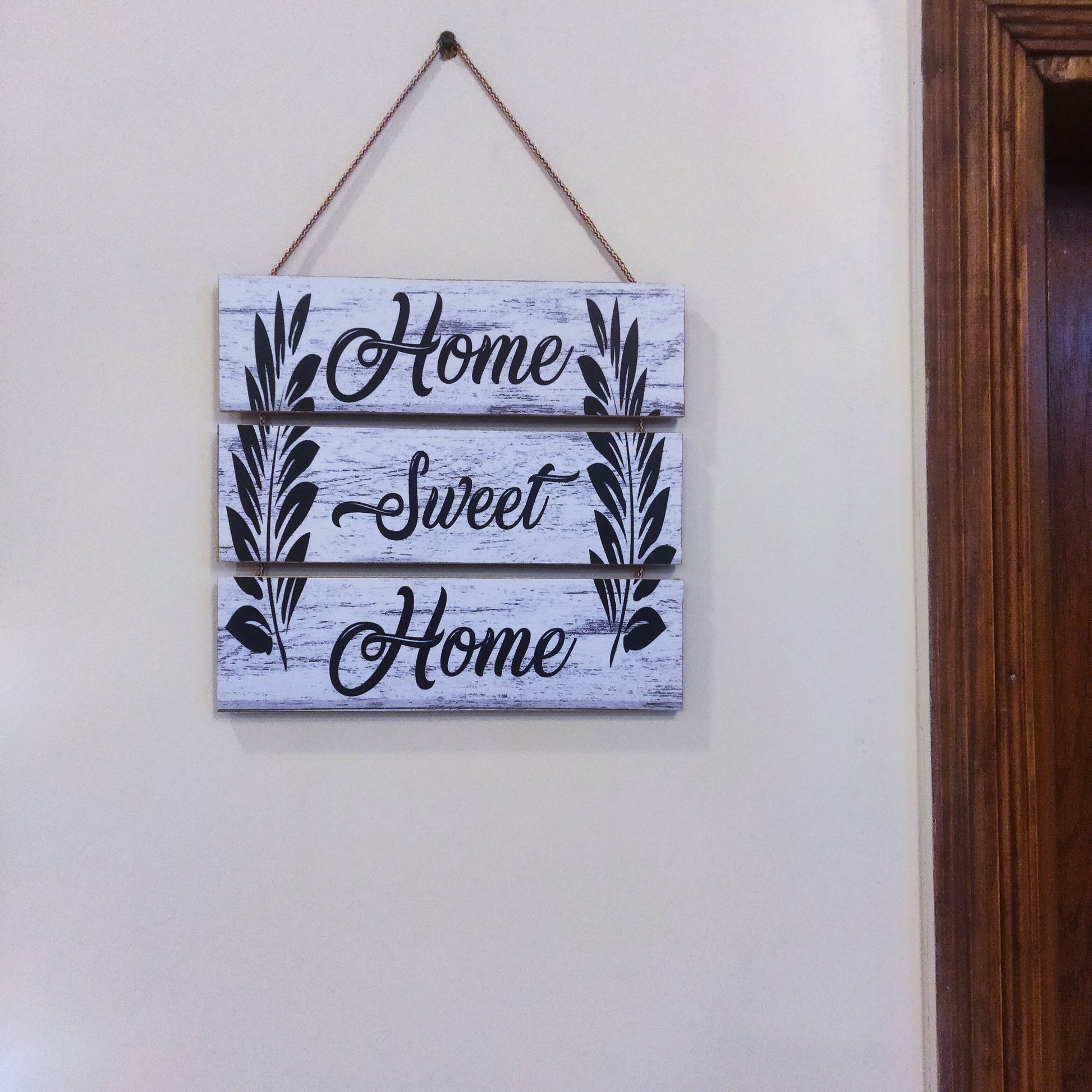 Home sweet home white and black combination wooden step hanging home decoration hanging